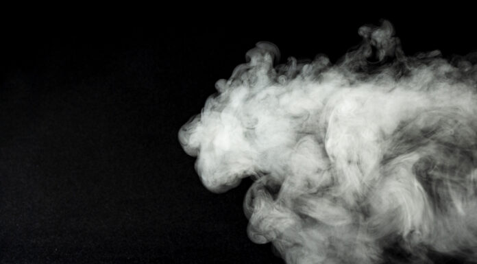 Huge change to vaping laws to smash recreational use White vapor smoke against a black background, illustrating vaping in the context of vaping laws changes