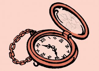 Early elixirs – calomel stylised pocketwatch illustration