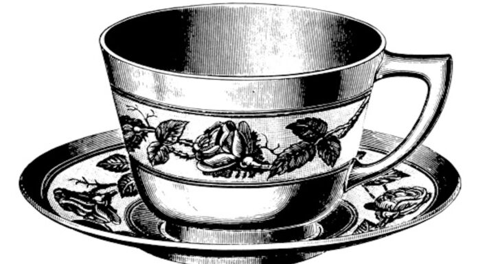 Sarsaparilla: show but limited go Vintage silver sarsaparilla cup and saucer with floral design.