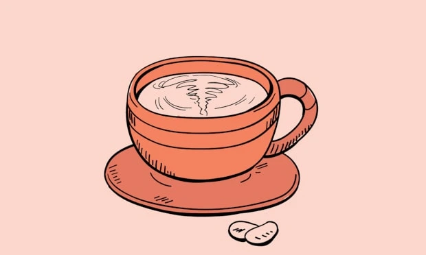 cup of tea with pills