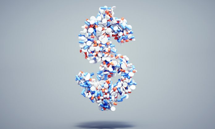 dollar sign made from pills