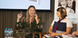 Pharmacist and federal MP Emma McBride MPS (left) with PSA NSW Branch President Chelsea Felkai MPS during a panel discussion.