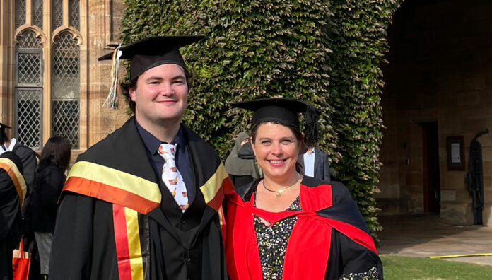 Graduation day: Alexander Burke MPS with Associate Professor Rebekah Moles