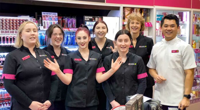 Keegan Wong MPS with his team at Priceline pharmacy in Kalamunda.