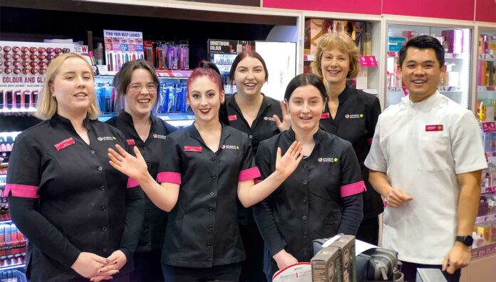 Keegan Wong MPS with his team at Priceline pharmacy in Kalamunda.